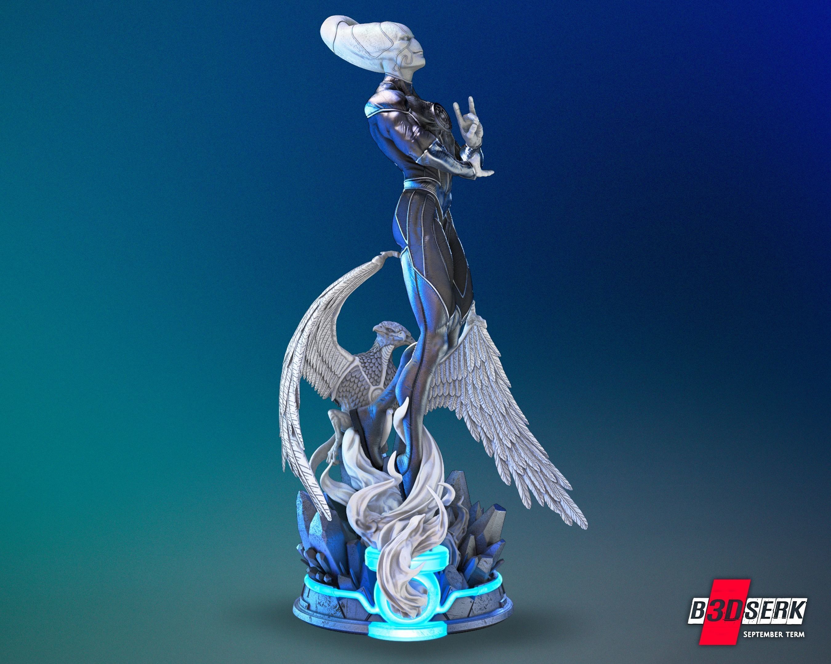 Saint Walker - Blue Lantern Bust for printing 3D print model_5