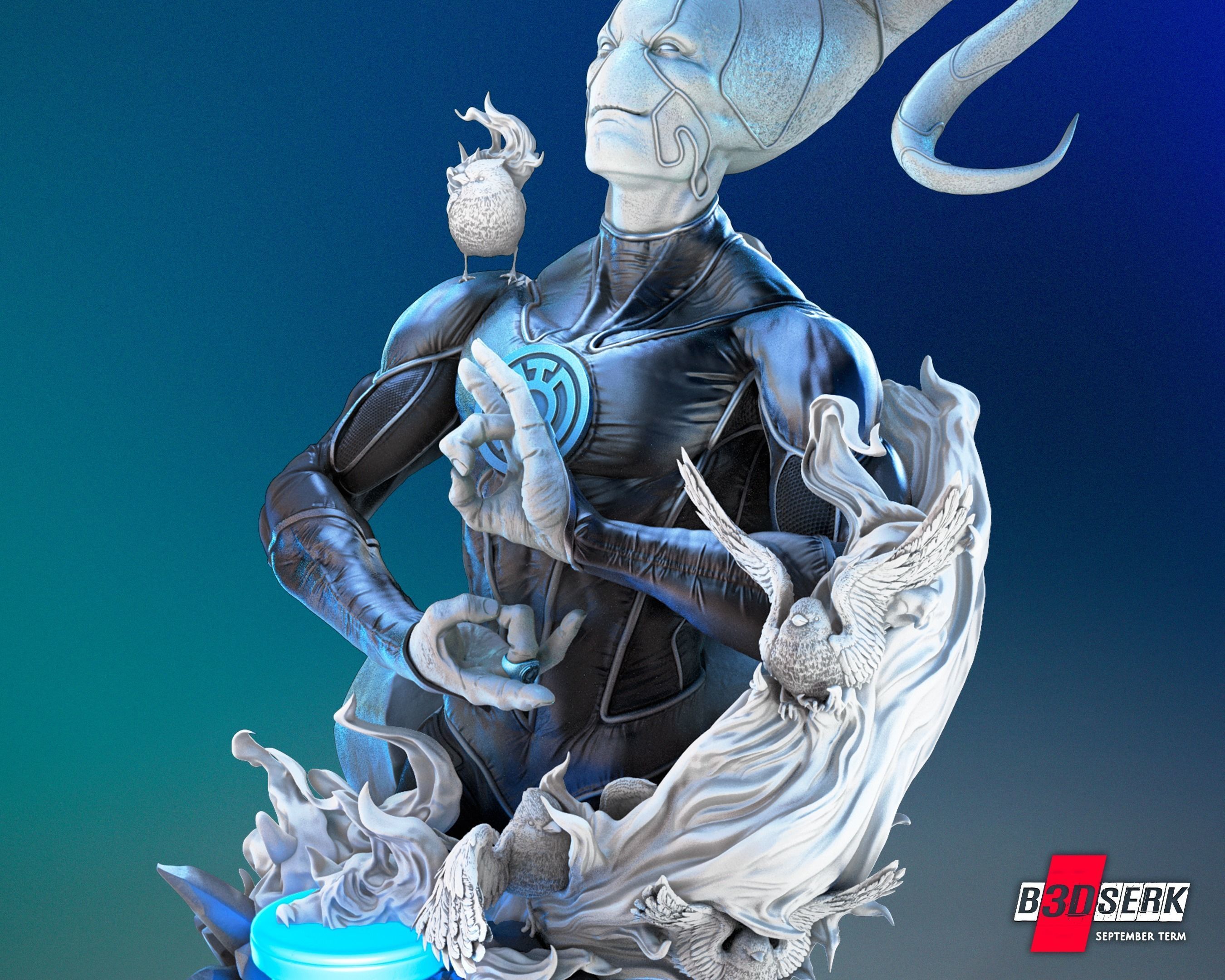Saint Walker - Blue Lantern Bust for printing 3D print model_2