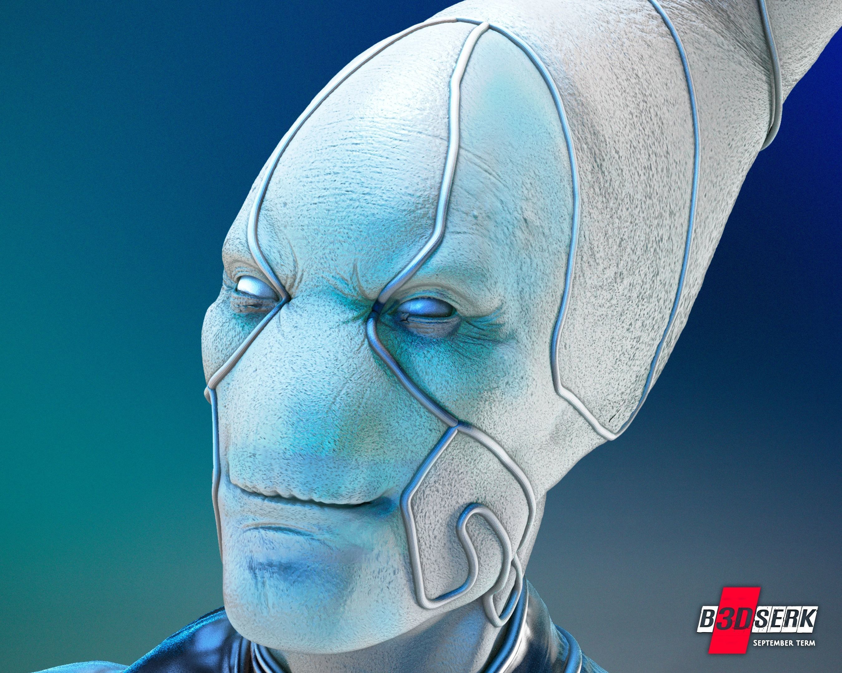 Saint Walker - Blue Lantern Bust for printing 3D print model_4