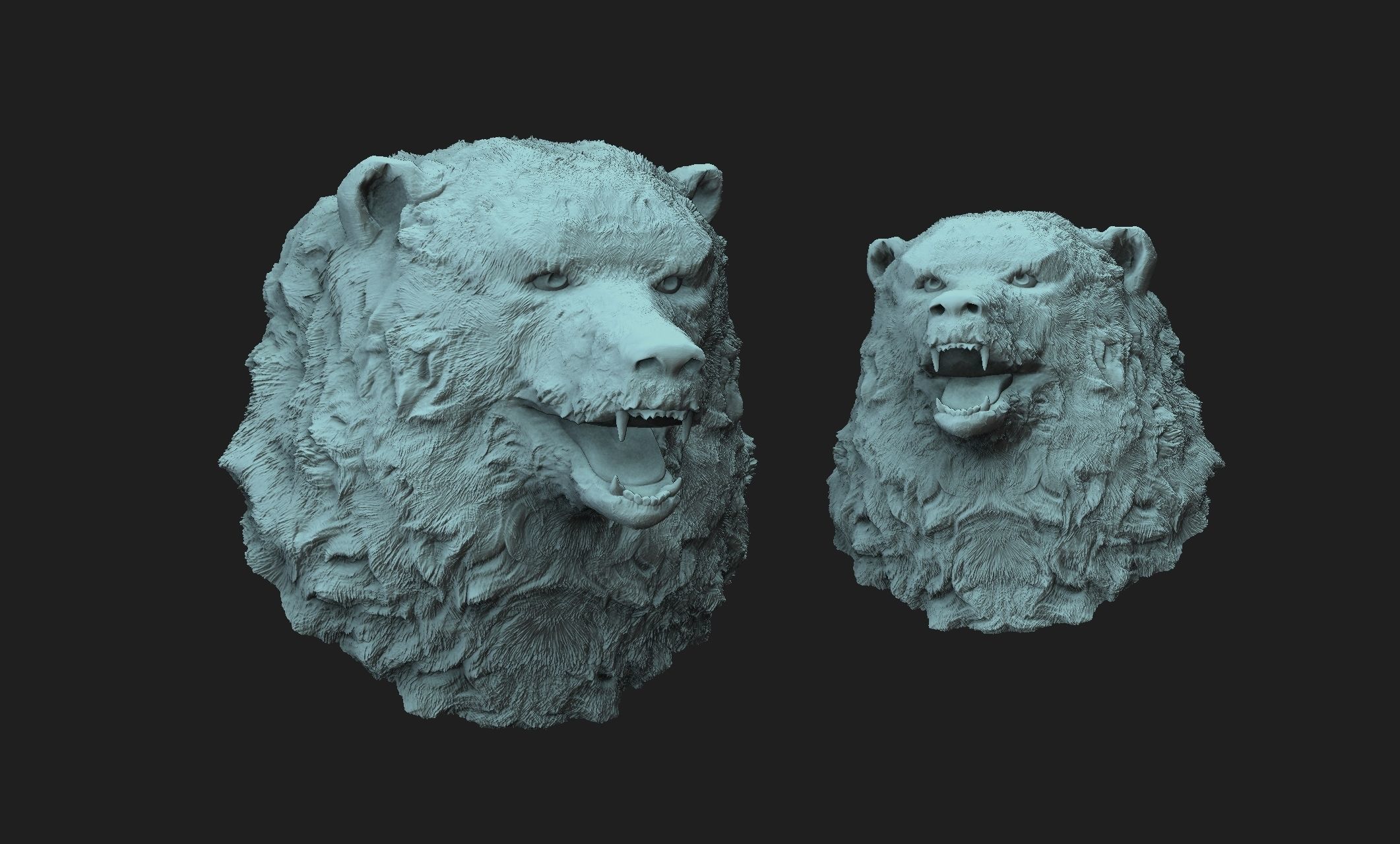 bear head 3D print model_1