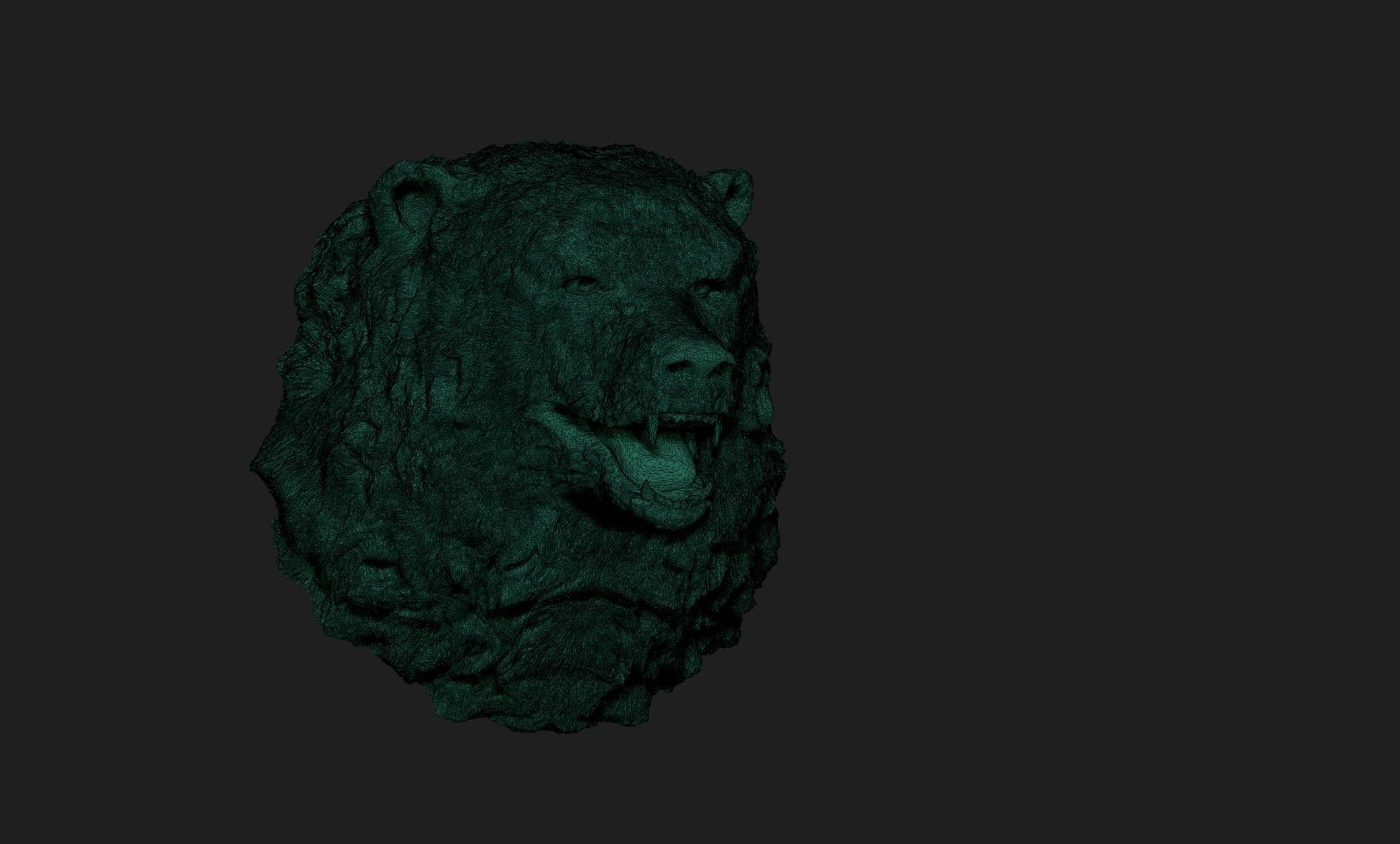 bear head 3D print model_3