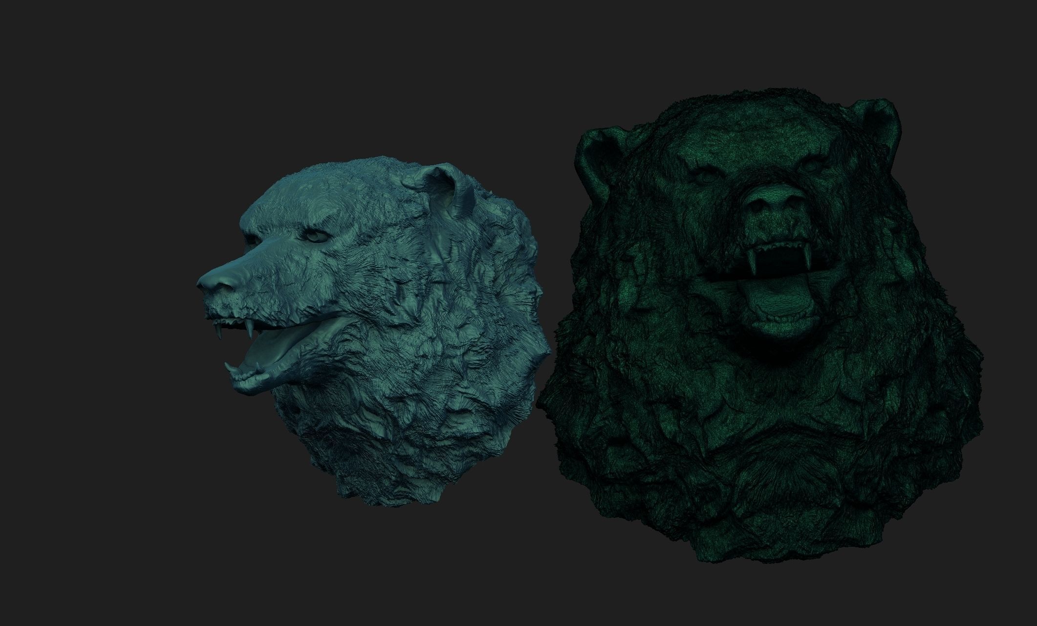 bear head 3D print model_2