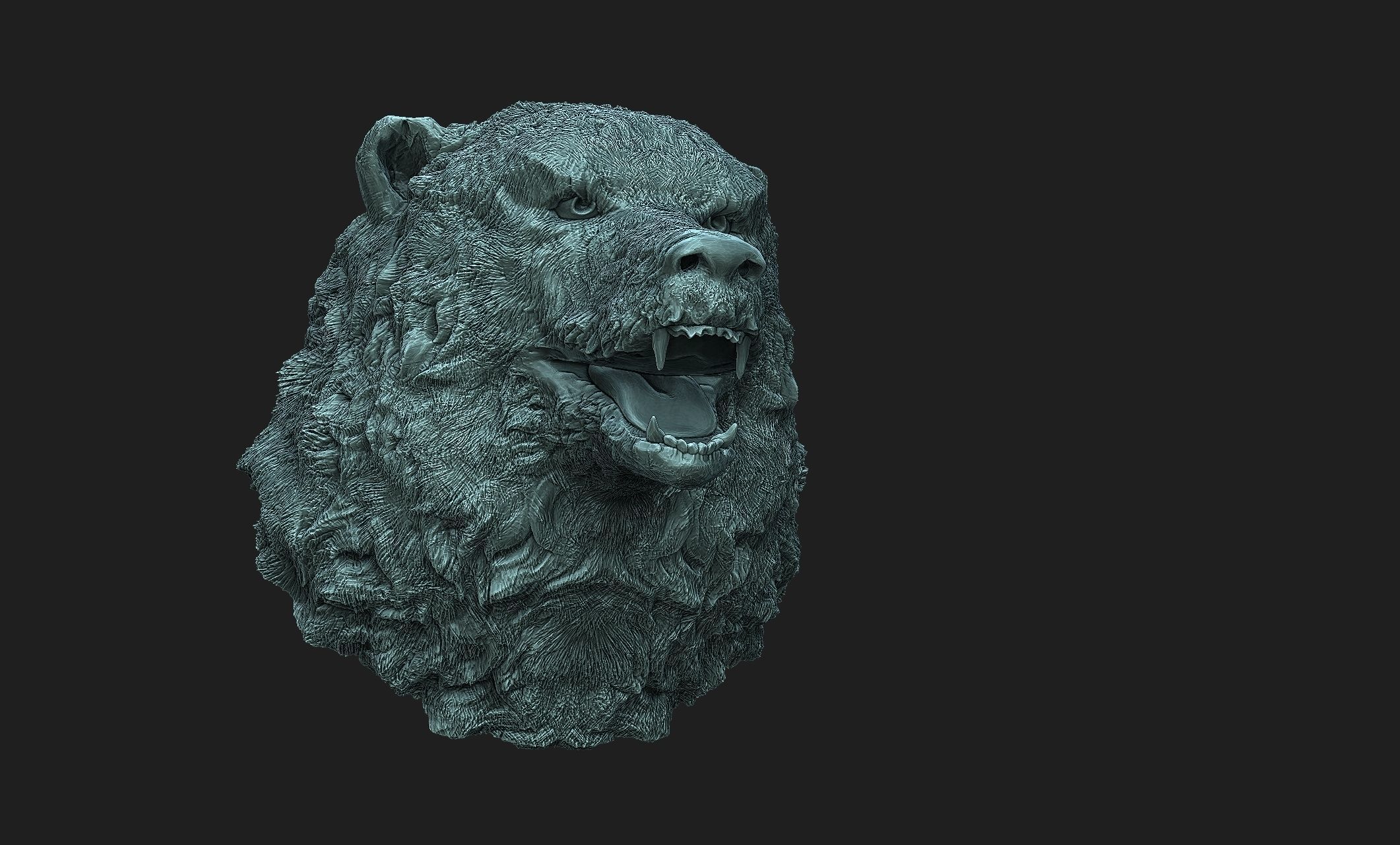 bear head 3D print model_4
