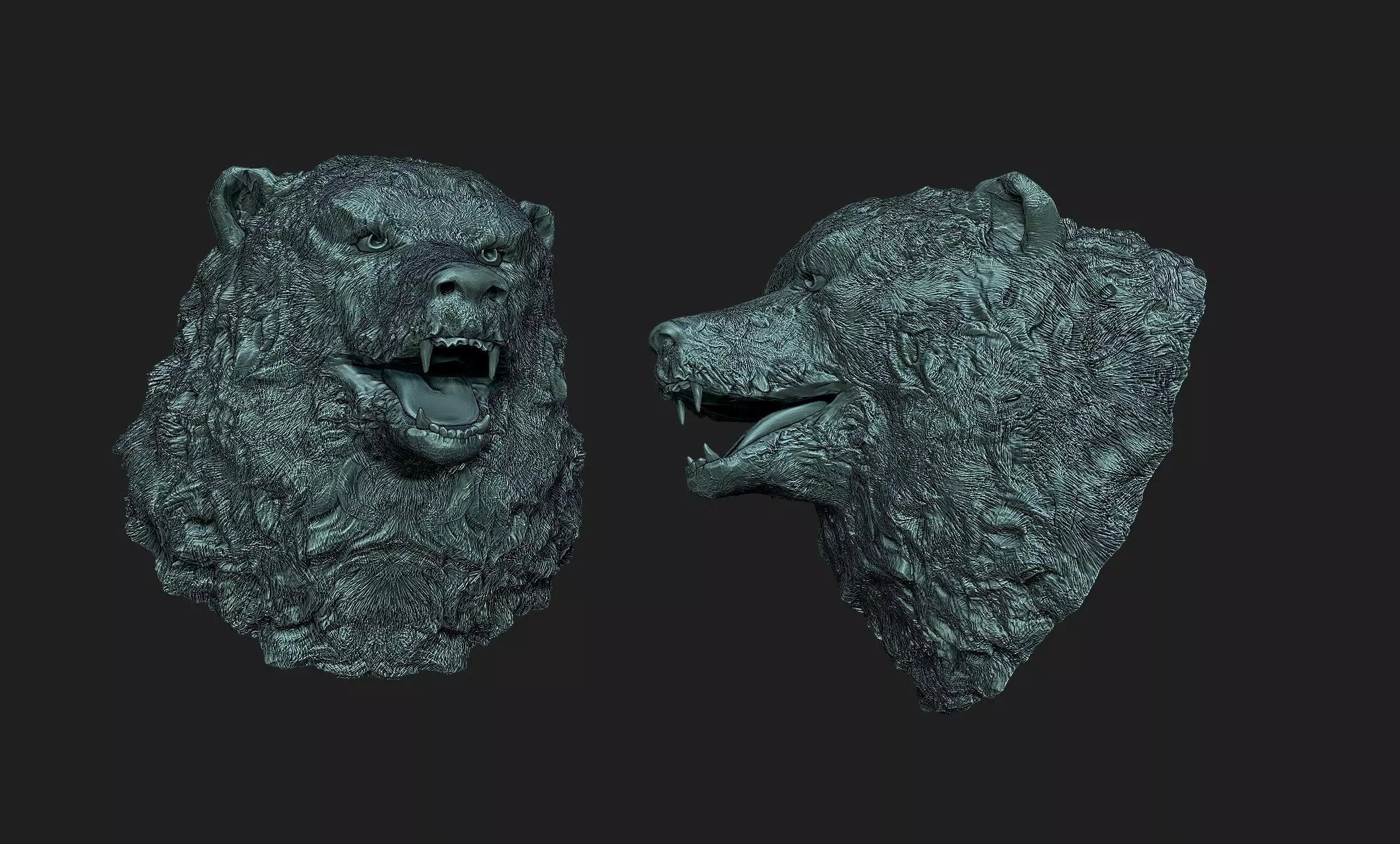 bear head 3D print model_0