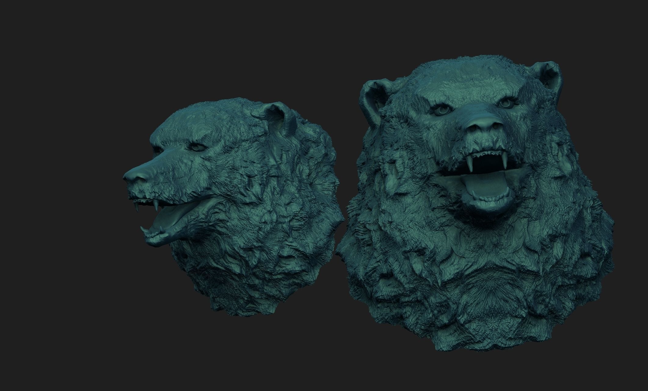 bear head 3D print model_5