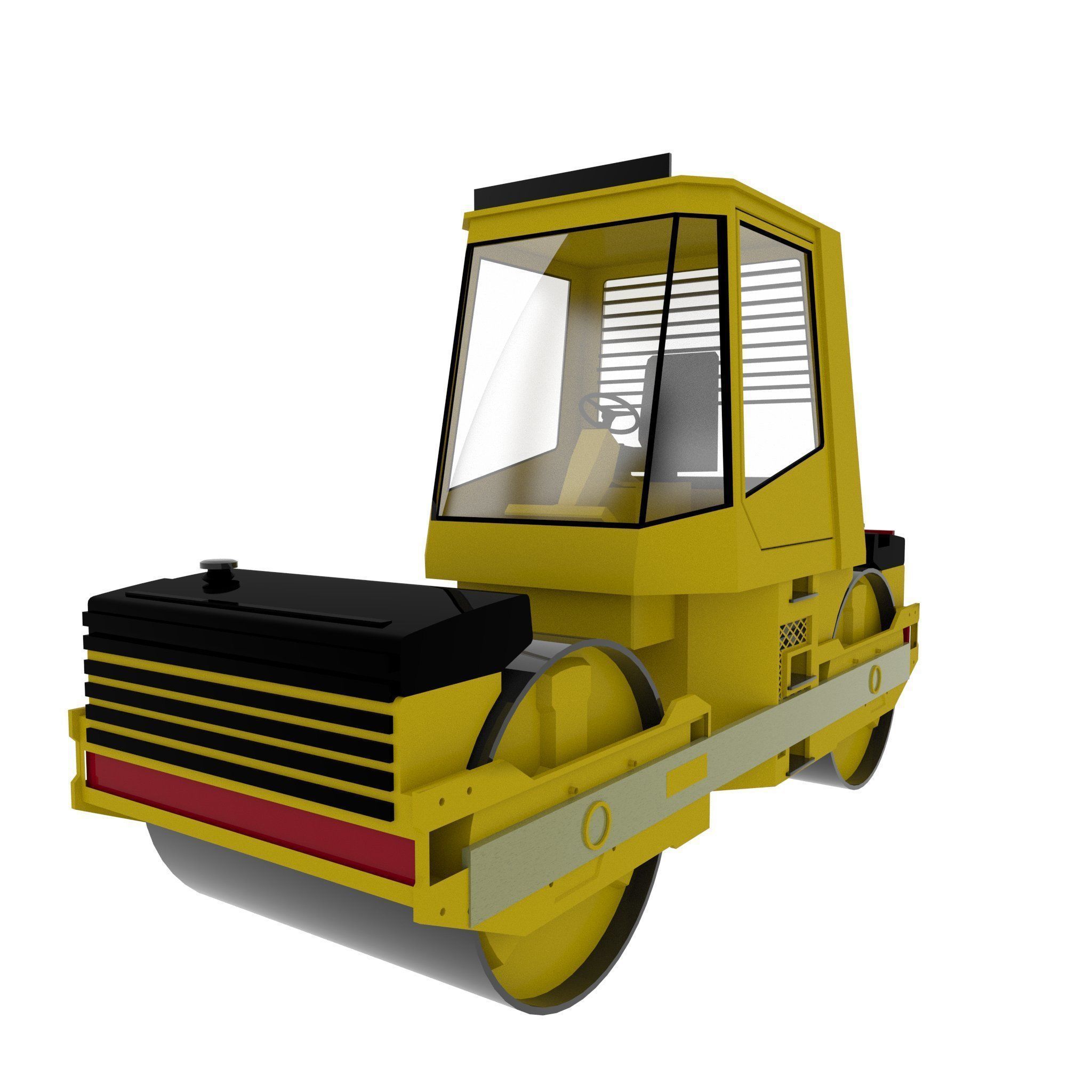 Asphalt Roller 3D model_2