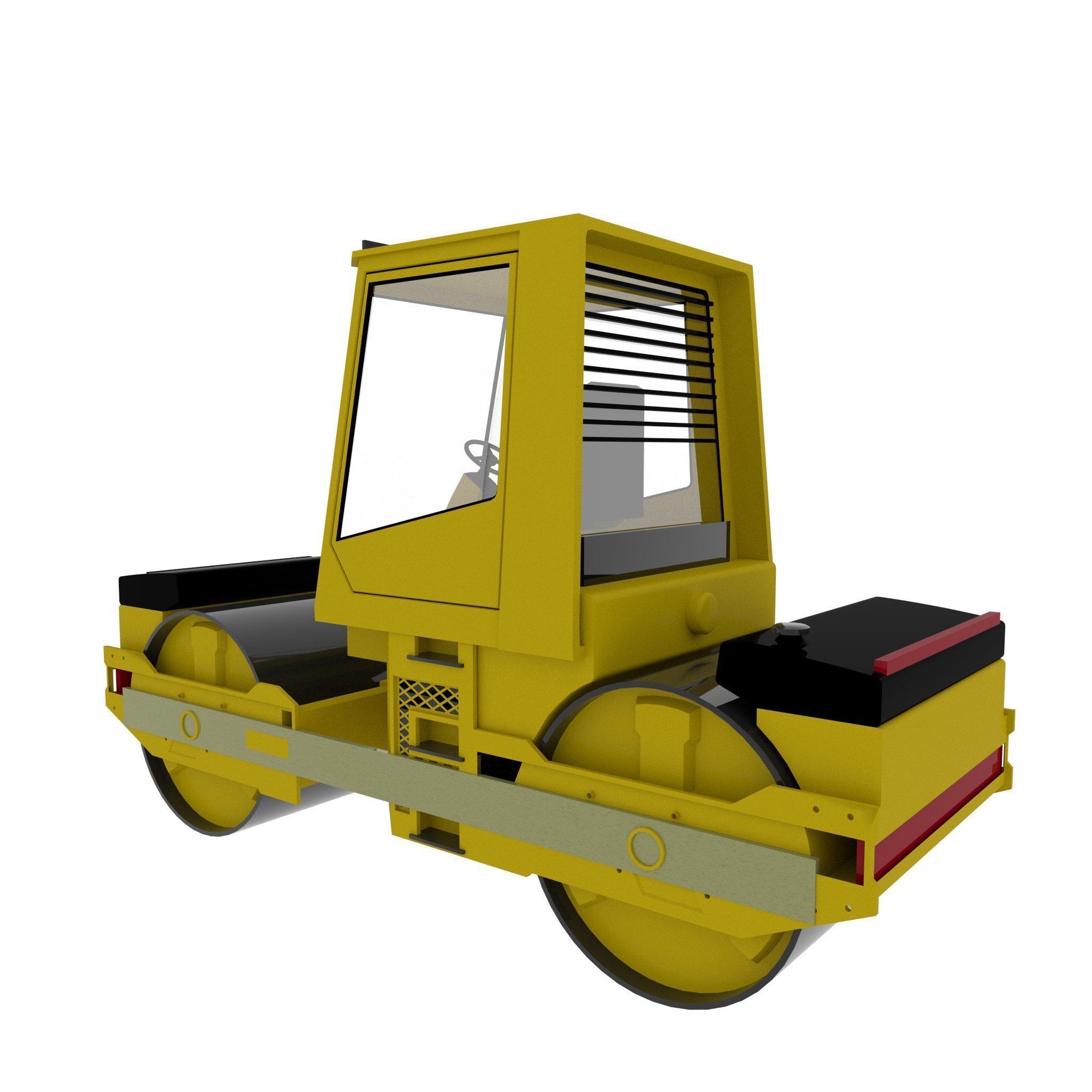 Asphalt Roller 3D model_4