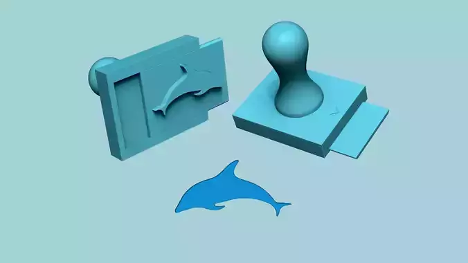 Stamp 11 - Dolphin - Fondant Decoration Maker Toy 3D print model