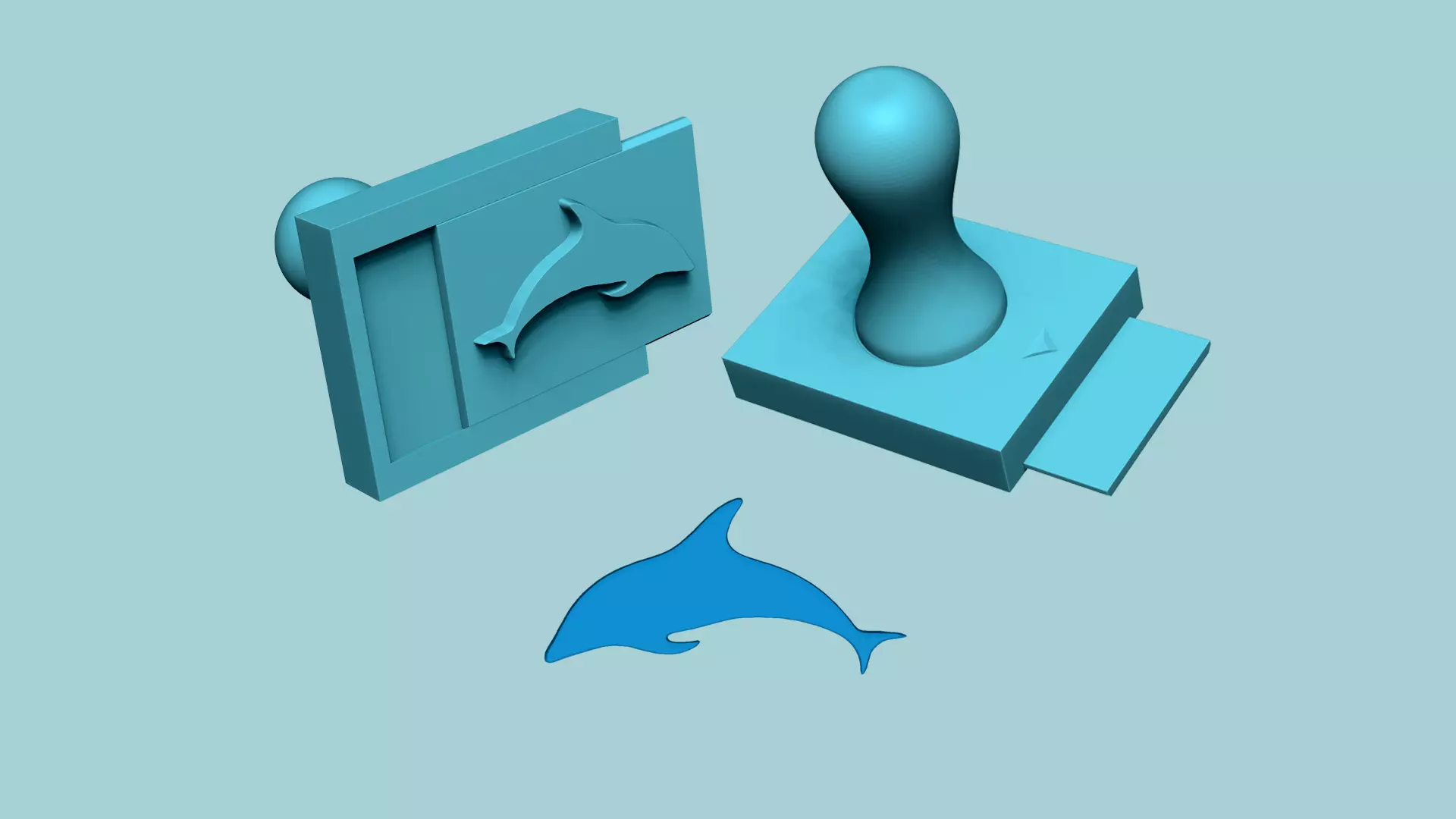 Stamp 11 - Dolphin - Fondant Decoration Maker Toy 3D print model_0