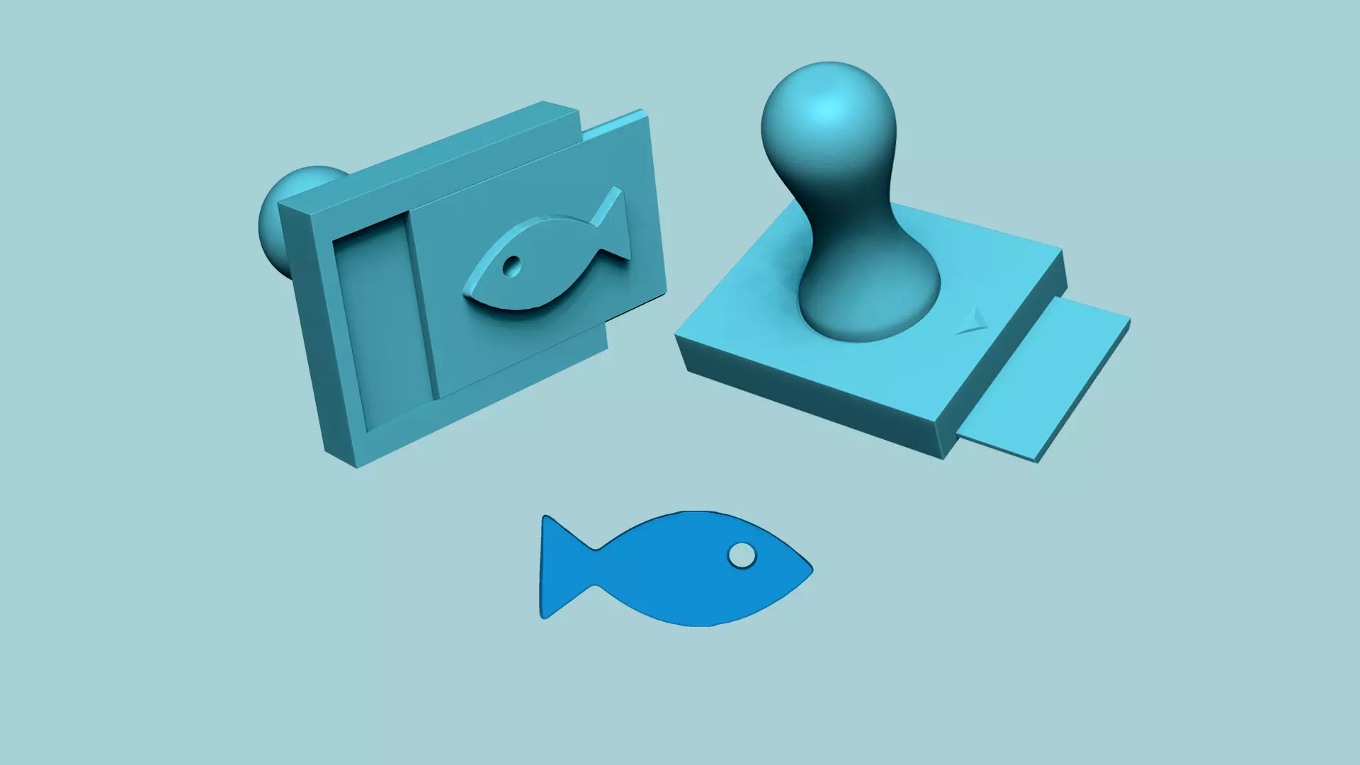 Stamp 12 - Simple Fish - Fondant Decoration Maker Toy 3D print model_0