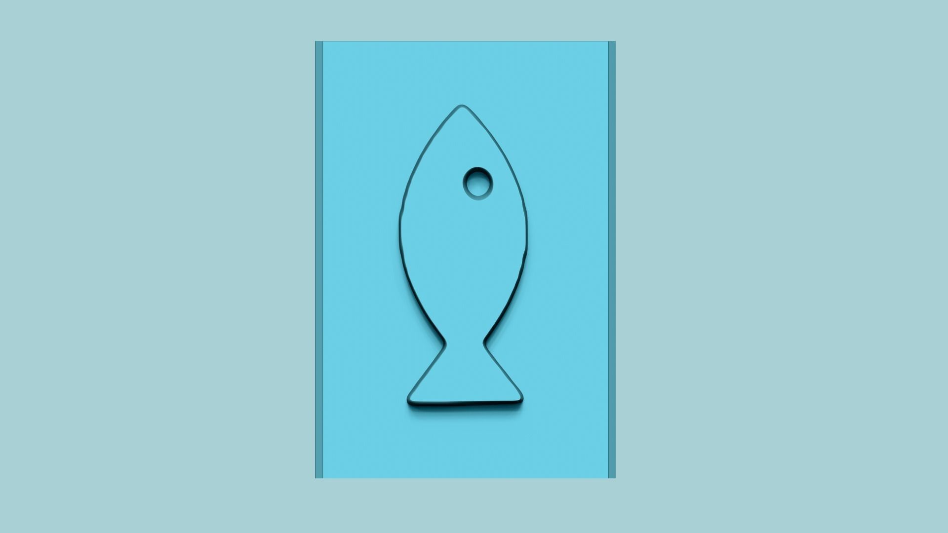 Stamp 12 - Simple Fish - Fondant Decoration Maker Toy 3D print model_2