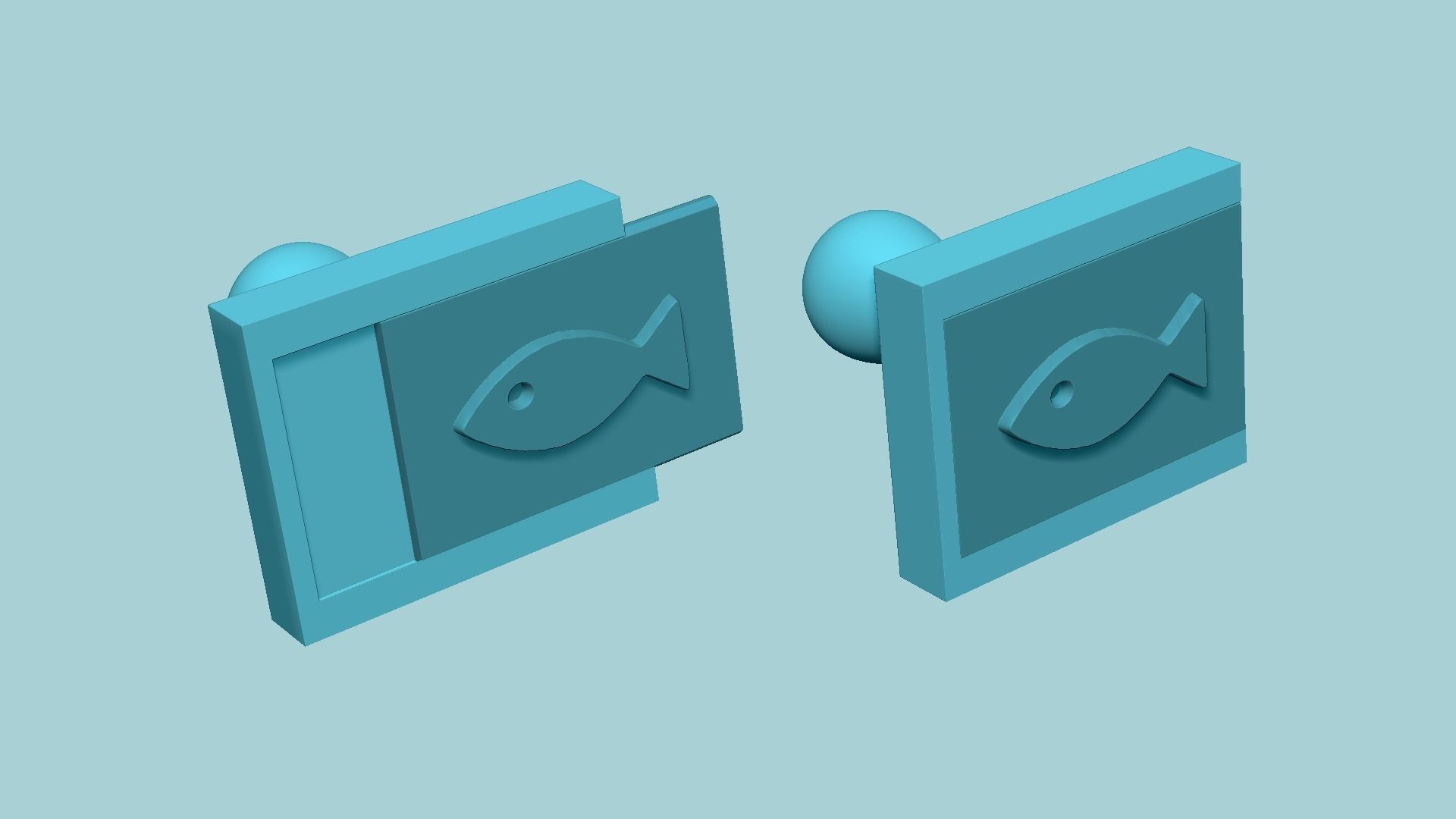 Stamp 12 - Simple Fish - Fondant Decoration Maker Toy 3D print model_4