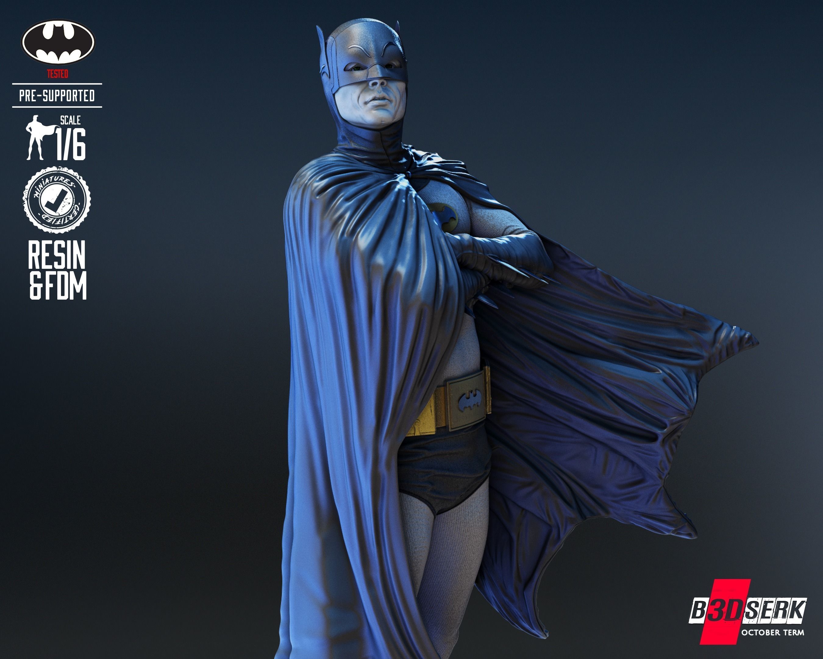 Batman Adam West Sculpture for printing 3D print model_4