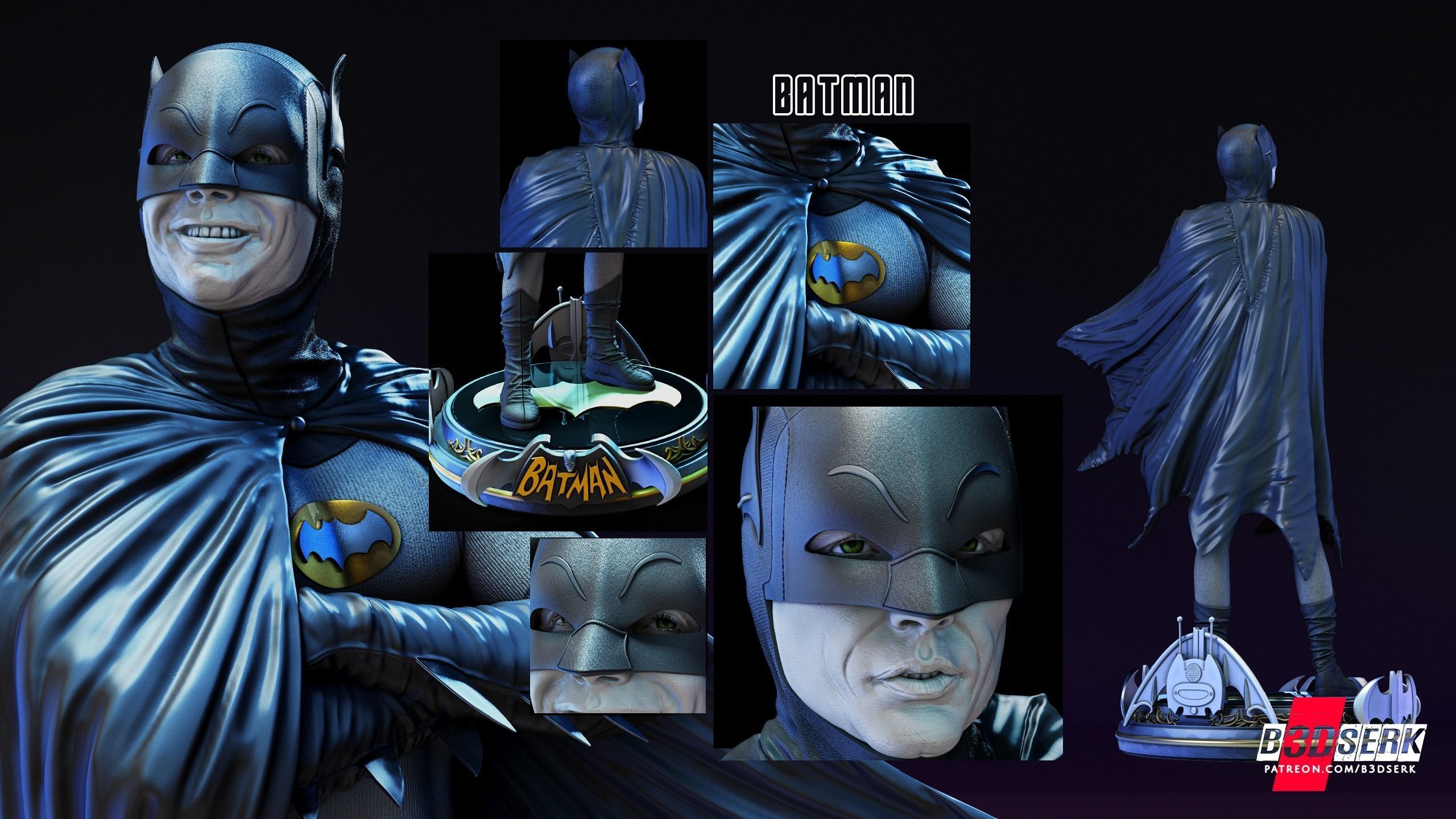 Batman Adam West Sculpture for printing 3D print model_9