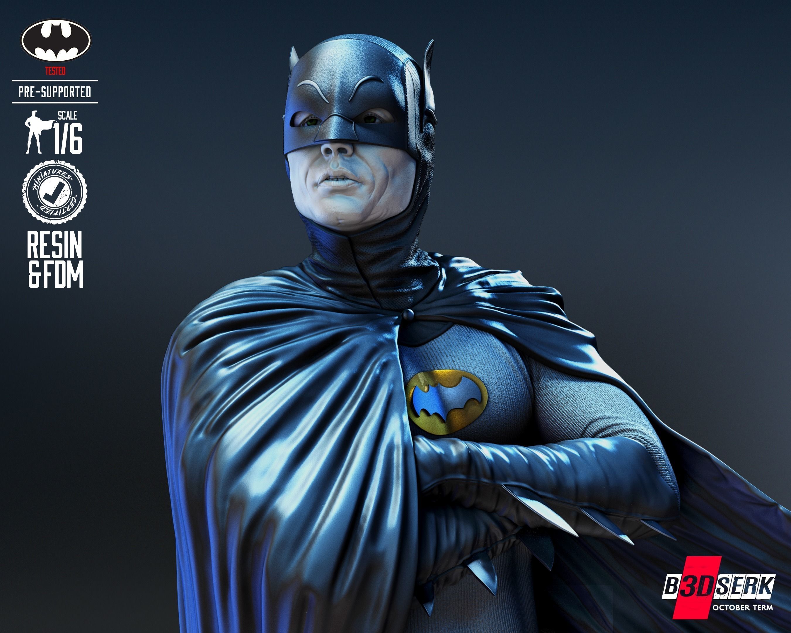 Batman Adam West Sculpture for printing 3D print model_5