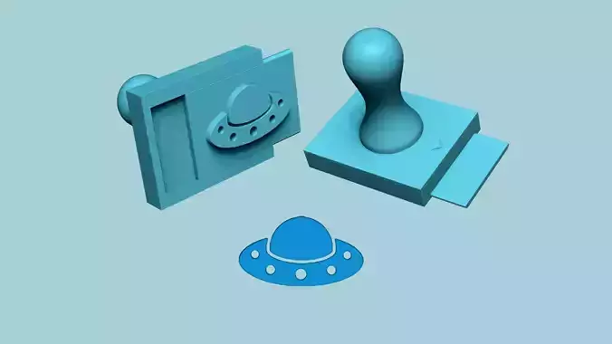 Stamp 19 - UFO Spaceship - Fondant Decoration Maker Toy 3D print model