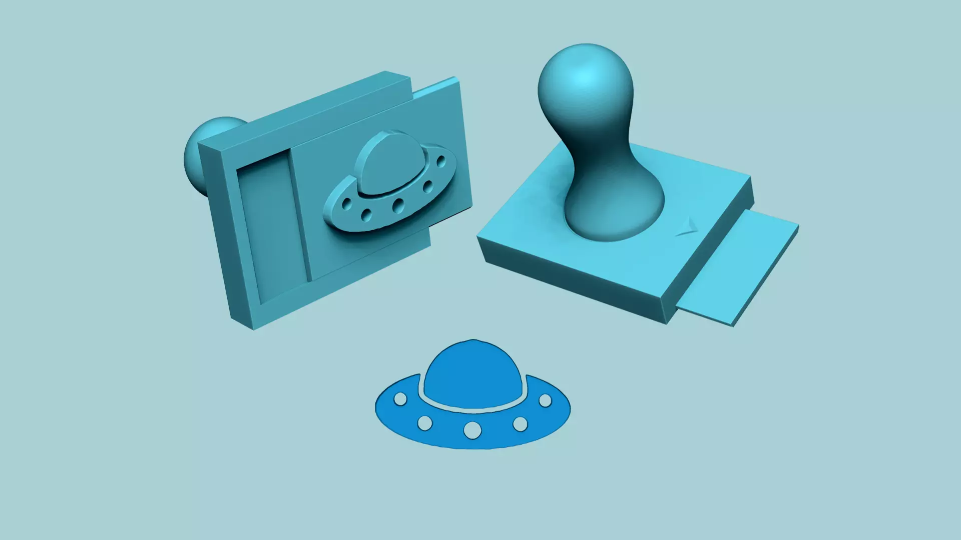 Stamp 19 - UFO Spaceship - Fondant Decoration Maker Toy 3D print model_0