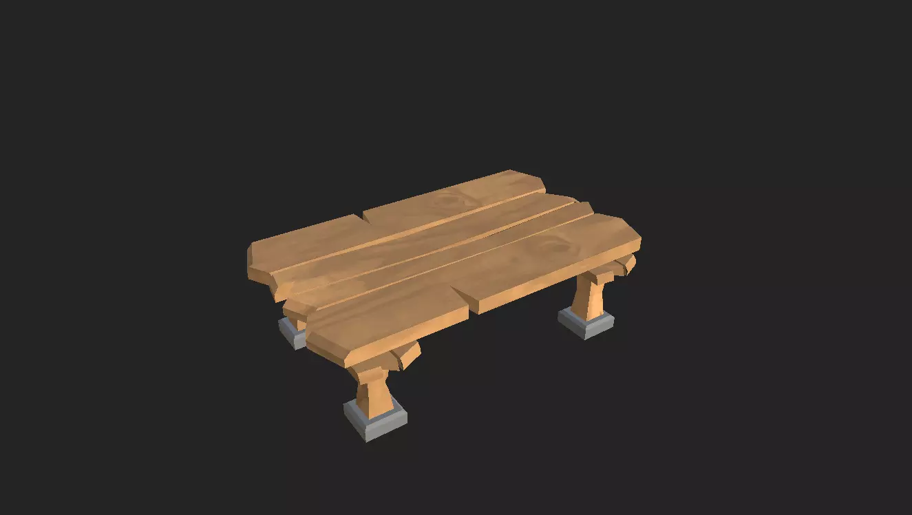 Stylized Table Low-poly 3D model_0