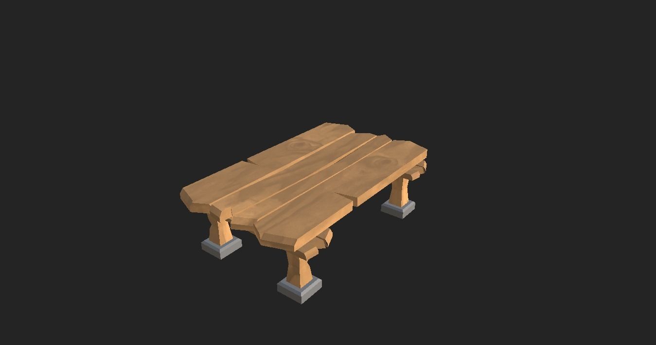 Stylized Table Low-poly 3D model_1