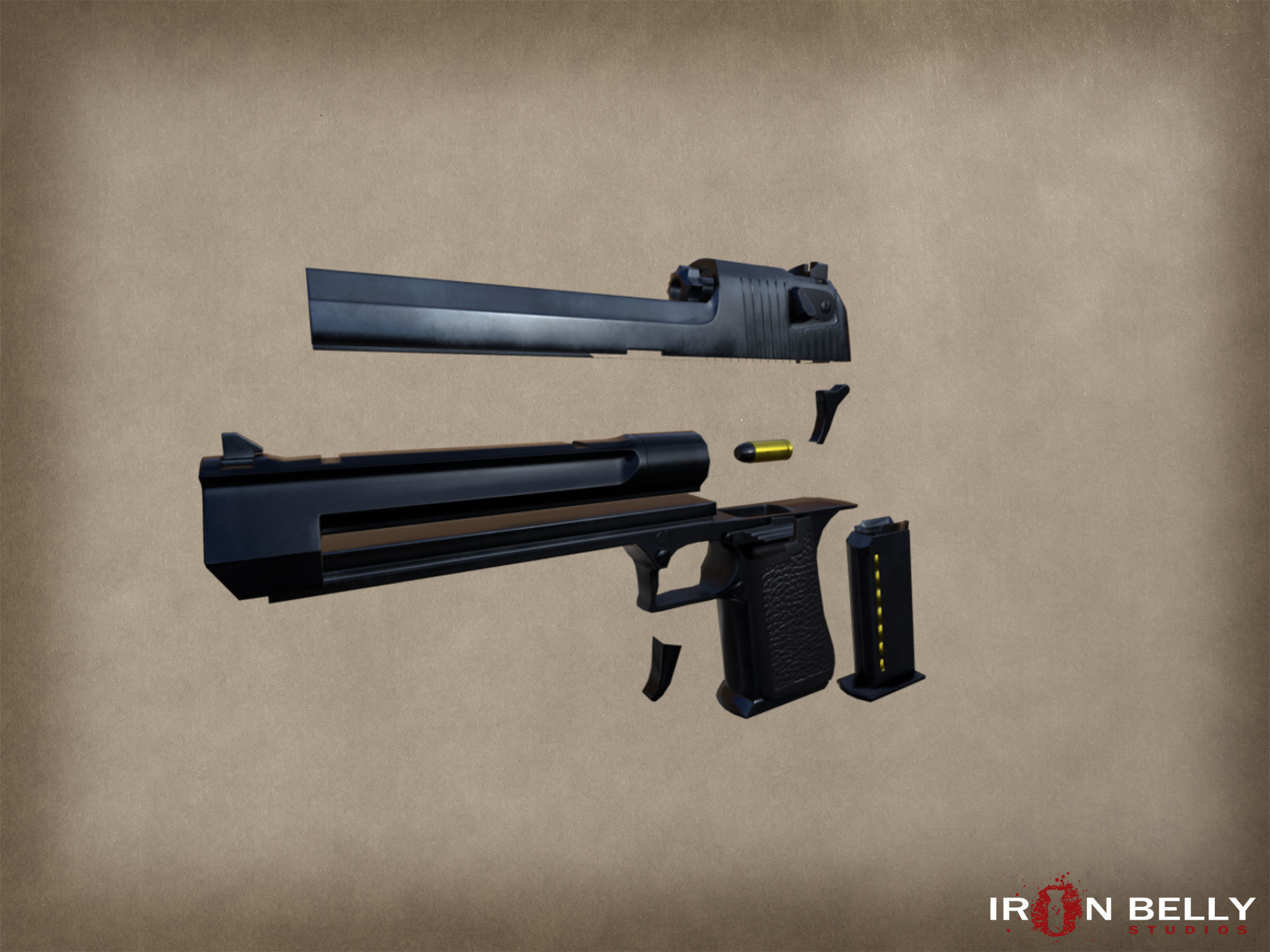 AAA FPS Desert Eagle Pistol  Low-poly 3D model_2
