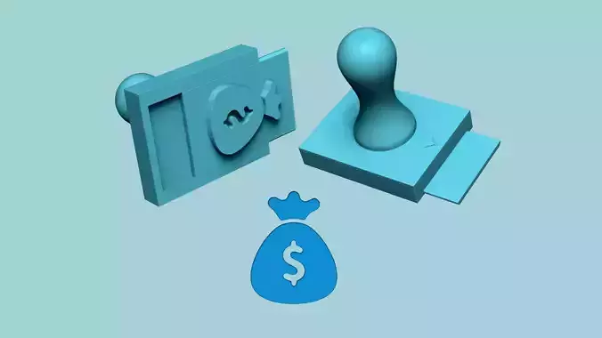Stamp 24 - Money Bag - Fondant Decoration Maker Toy 3D print model
