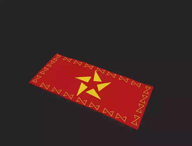 low poly stylized wall banner and rug
