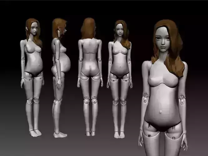 BJD pregnant girl female Jayn doll 3D print model