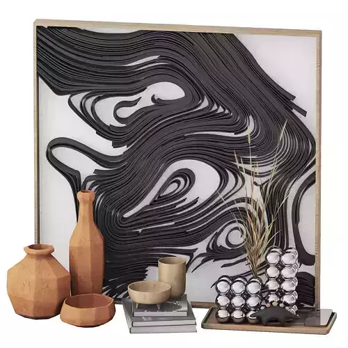 Decor Set Line painting 3D model