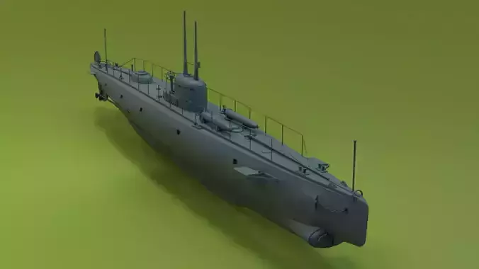 Brazilian F-Class Submarine Low-poly 3D model