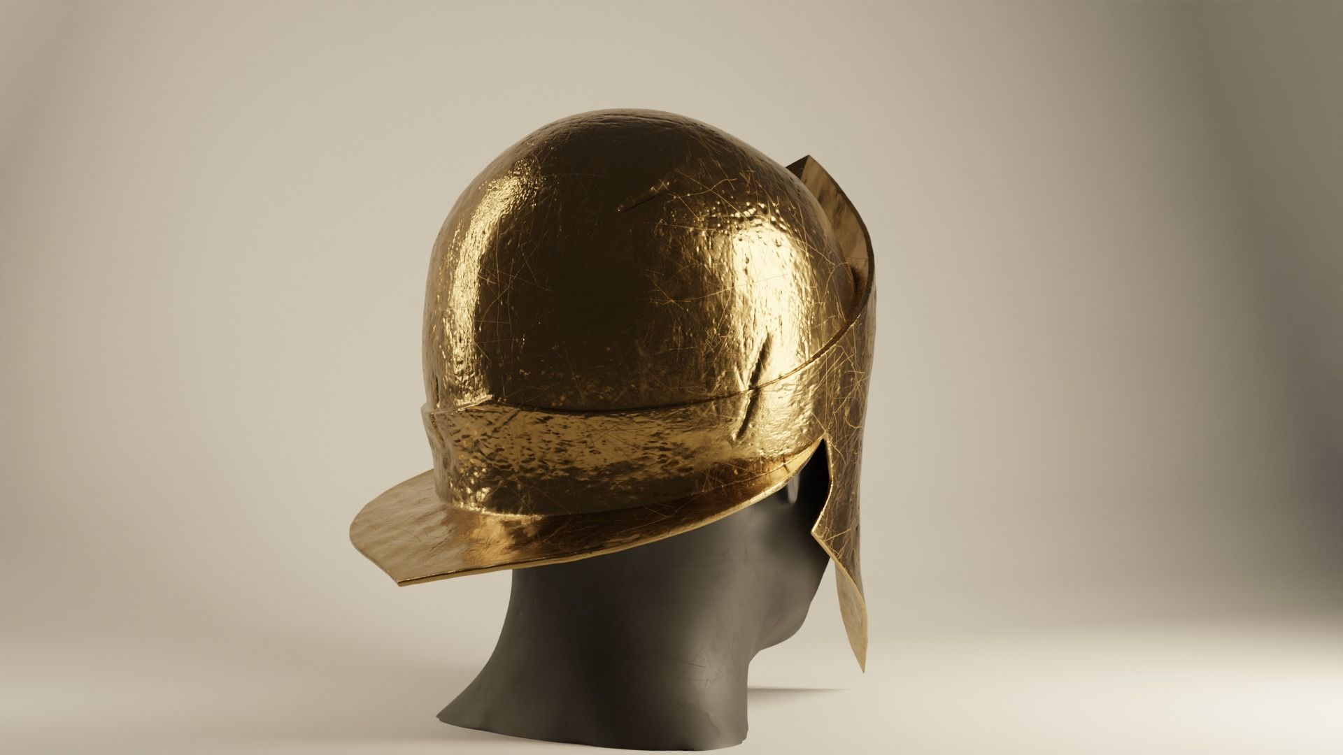 Spartan Helmet Damaged 3D print model_5