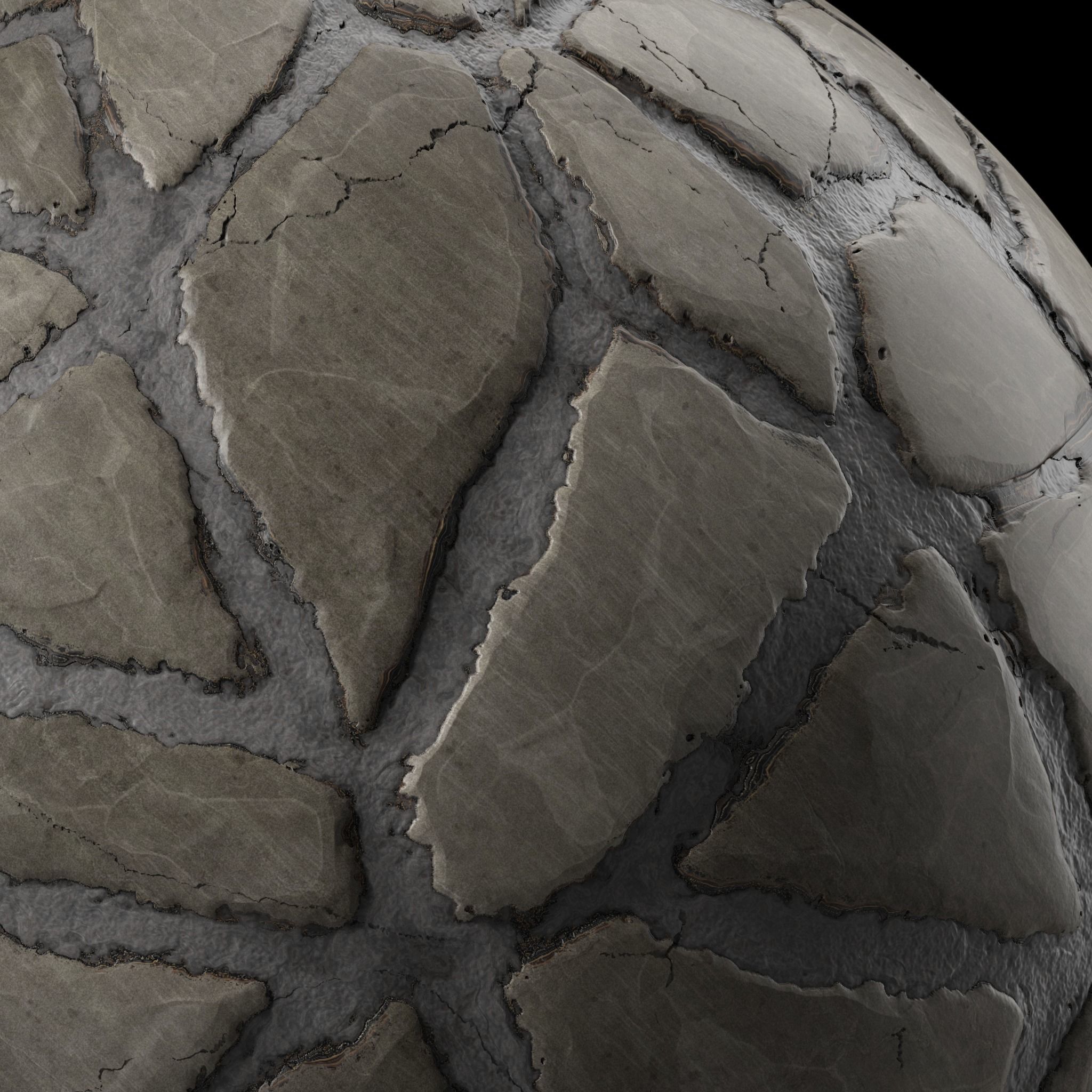Stone Wall Materials 77- Decorative Brush Rock - Pbr 4k Seamless Texture_2