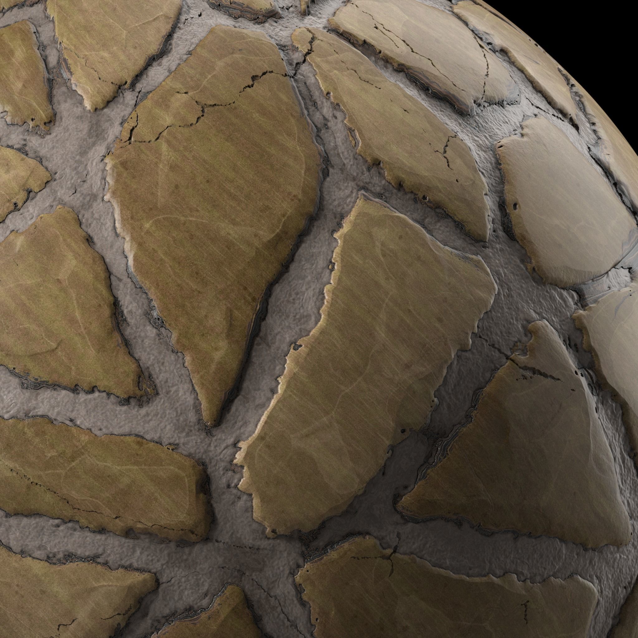 Stone Wall Materials 77- Decorative Brush Rock - Pbr 4k Seamless Texture_6