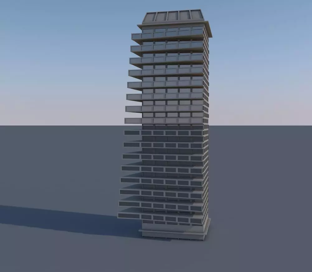 Mid skyscraper 3D model_0
