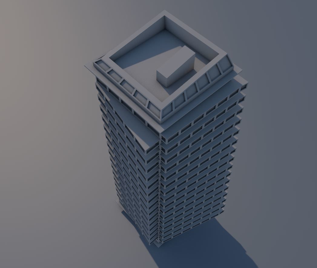 Mid skyscraper 3D model_3