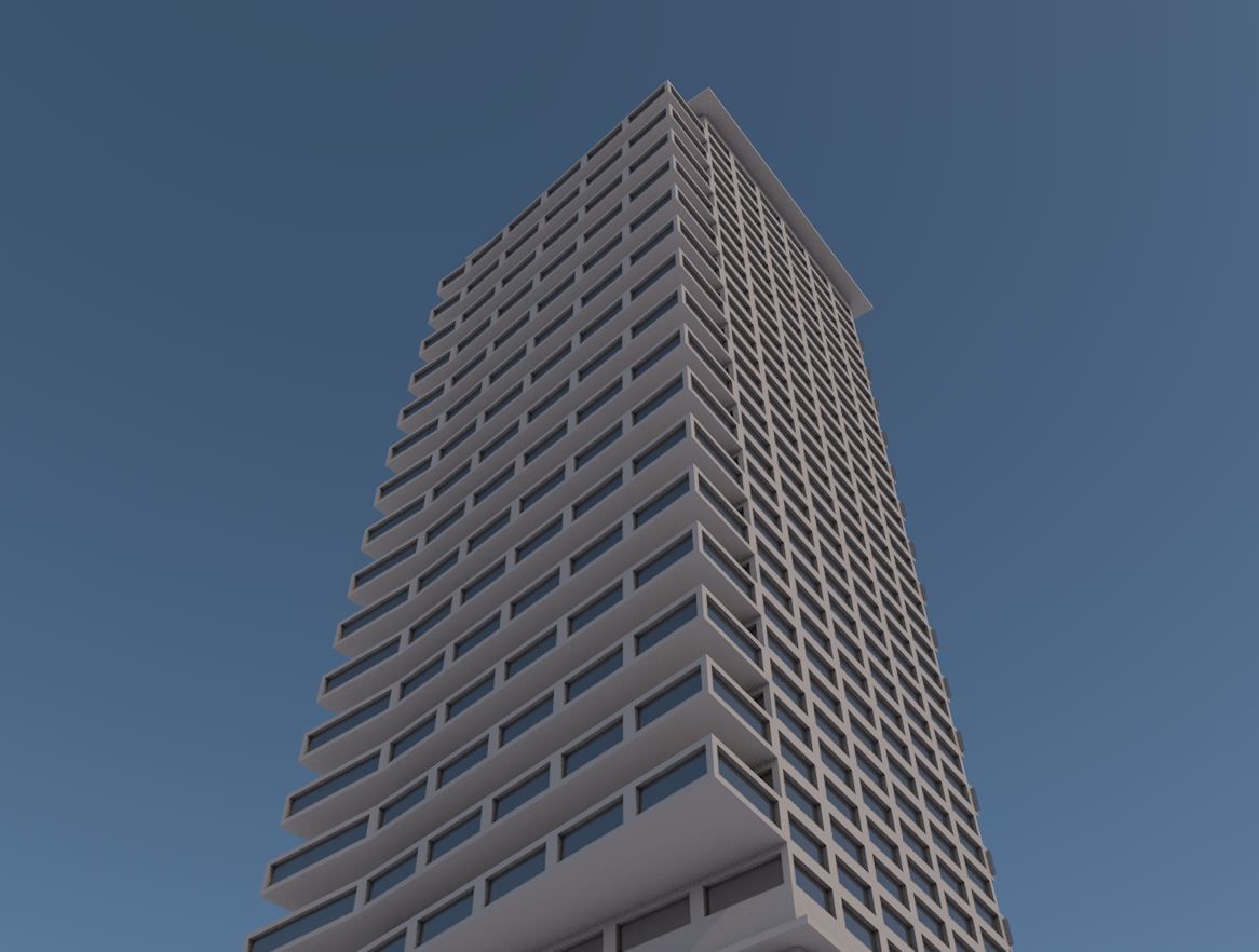 Mid skyscraper 3D model_4