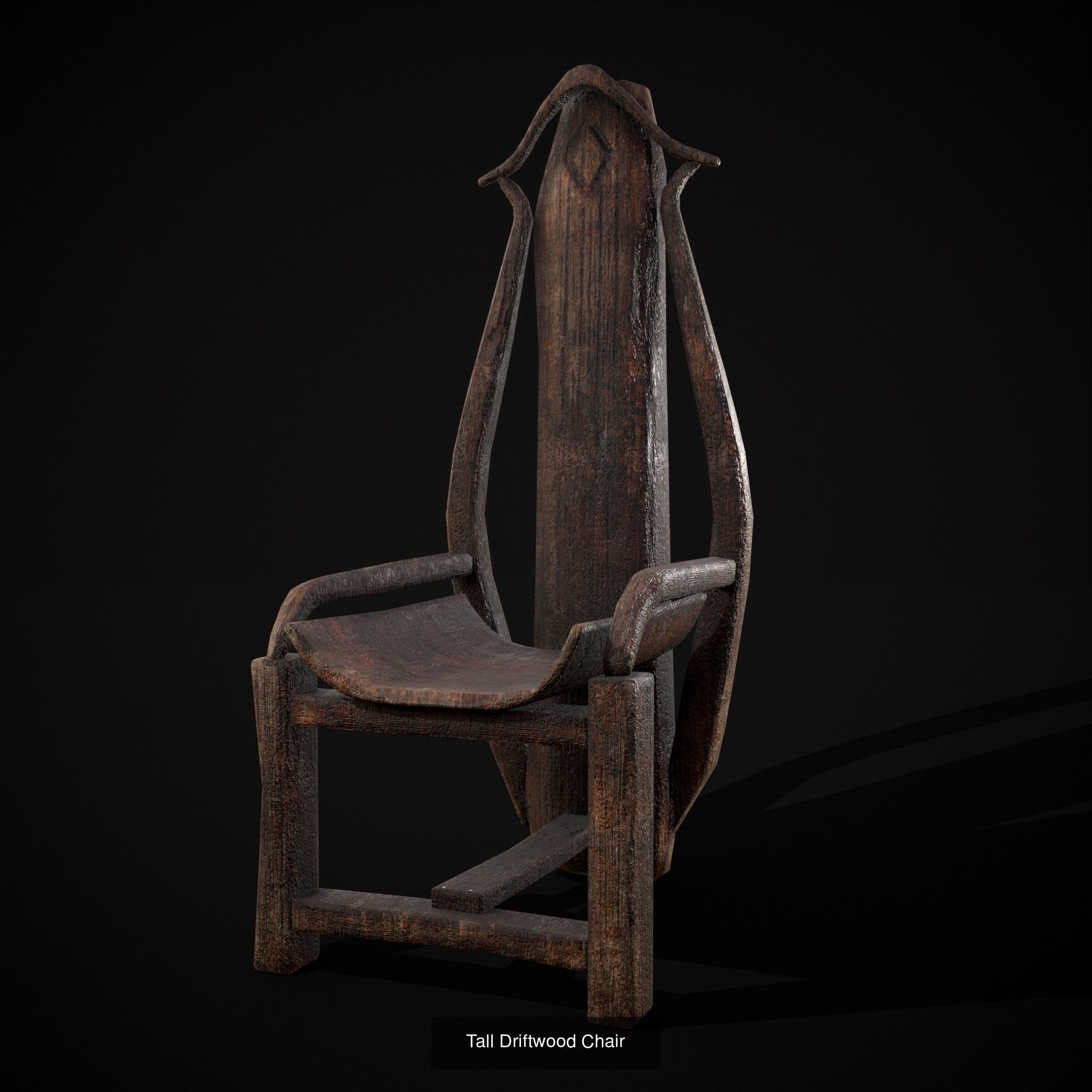 Medieval Wooden Chairs 3D Model Collection_30