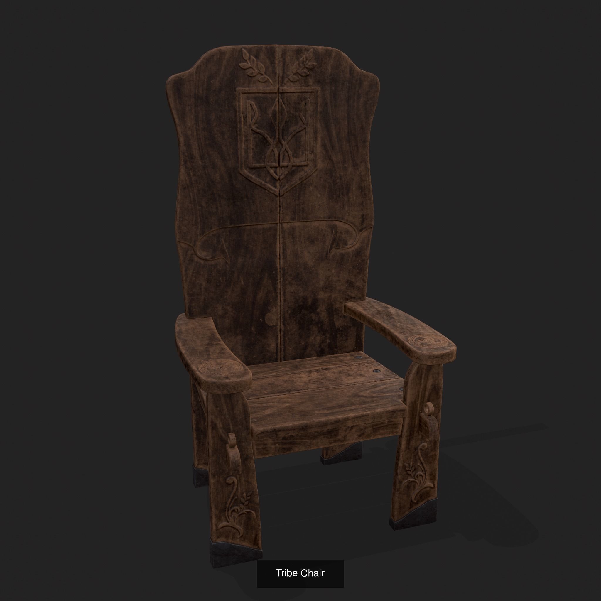 Medieval Wooden Chairs 3D Model Collection_42