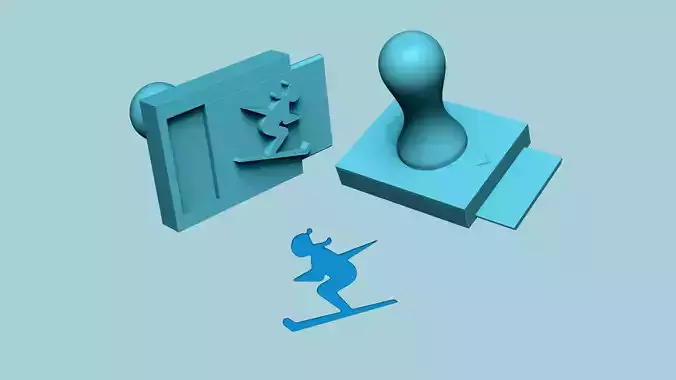 Stamp 27 - Snowboard - Fondant Decoration Maker Toy 3D print model