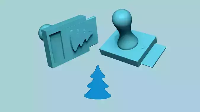 Stamp 28 Pine Tree - Fondant Decoration Maker Toy 3D print model
