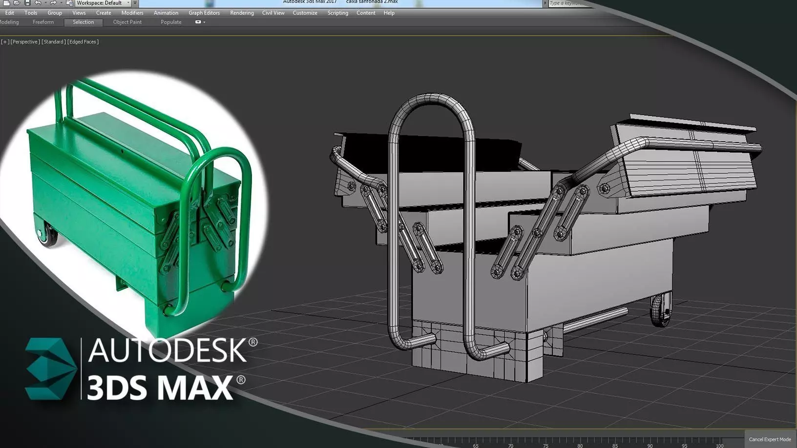 3ds Max accordion toolbox Low-poly 3D model