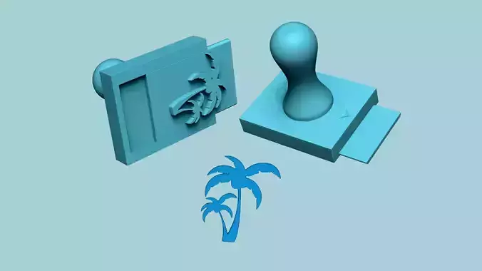 Stamp 31 - Palm Trees - Fondant Decoration Maker Toy 3D print model