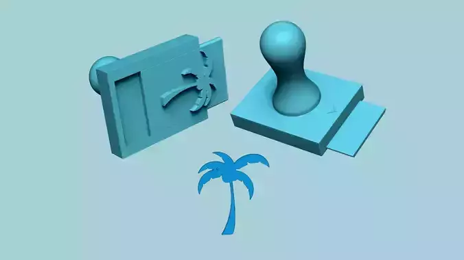 Stamp 32 - Palm Tree - Fondant Decoration Maker Toy 3D print model