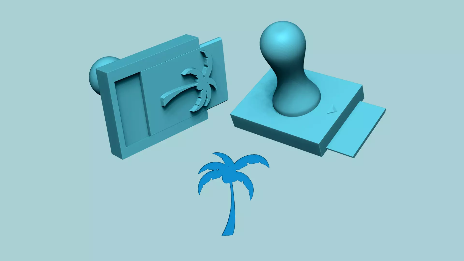 Stamp 32 - Palm Tree - Fondant Decoration Maker Toy 3D print model_0