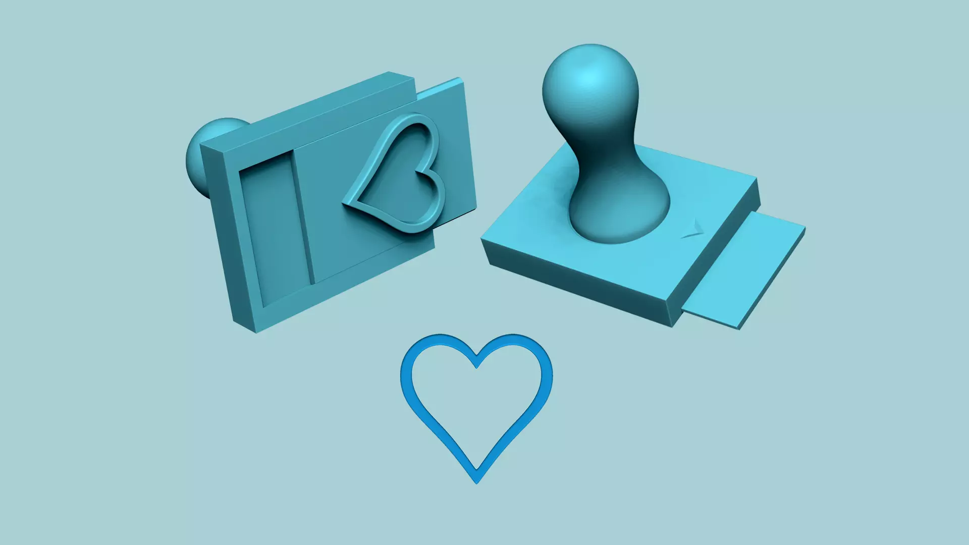 Stamp 34 - Heart - Fondant Decoration Maker Toy 3D print model