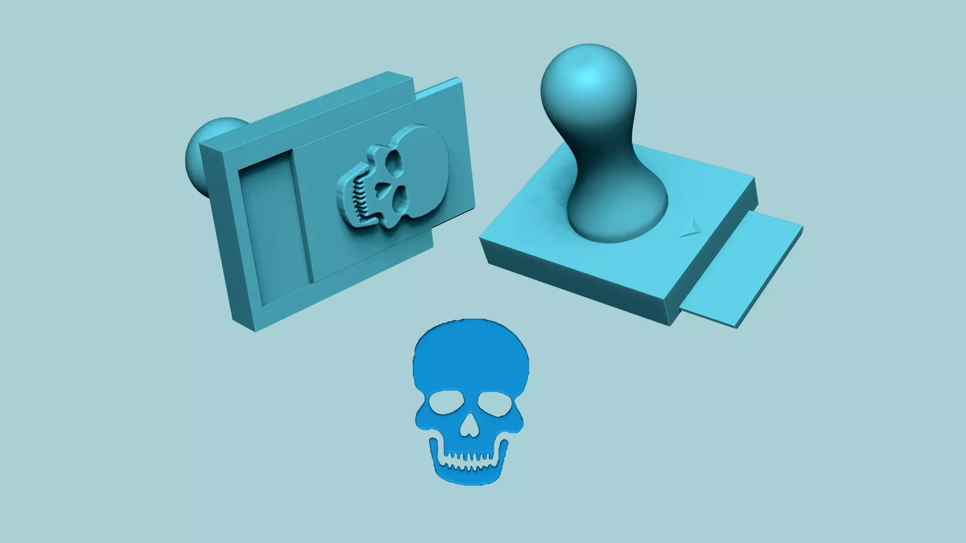 Stamp 36 - Skull - Fondant Decoration Maker Toy 3D print model_0