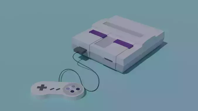 Low Poly Nintendo SNES 3D Model Low-poly 3D model