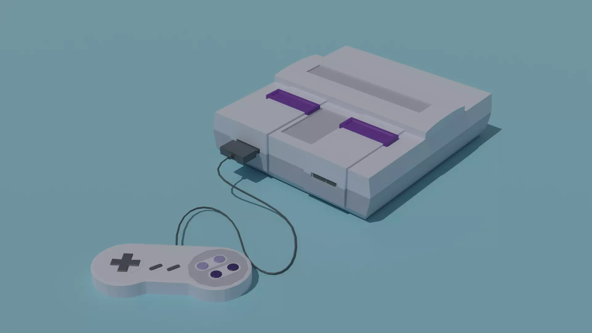 Low Poly Nintendo SNES 3D Model Low-poly 3D model_0