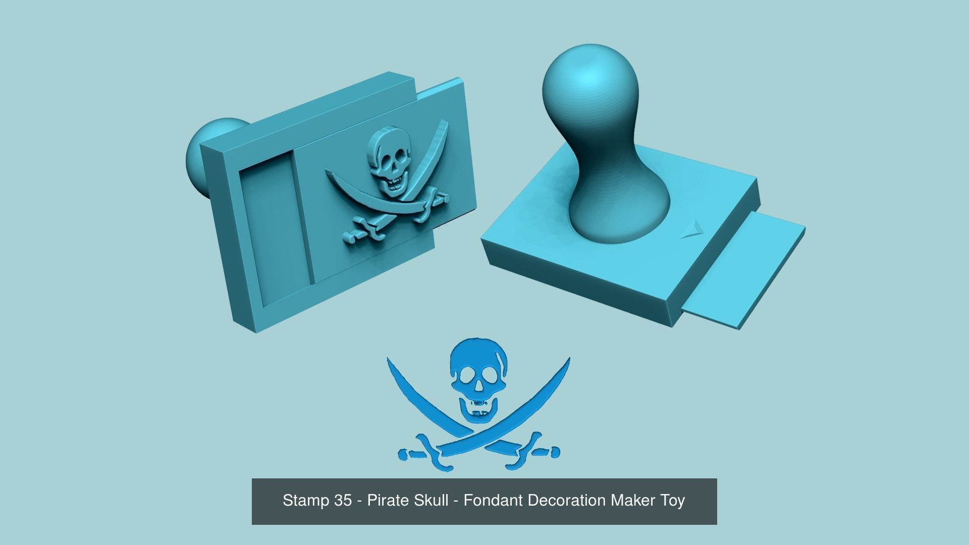 50 Changeable Stamps - Fondant Decoration Maker Toy 3D Model Collection_35