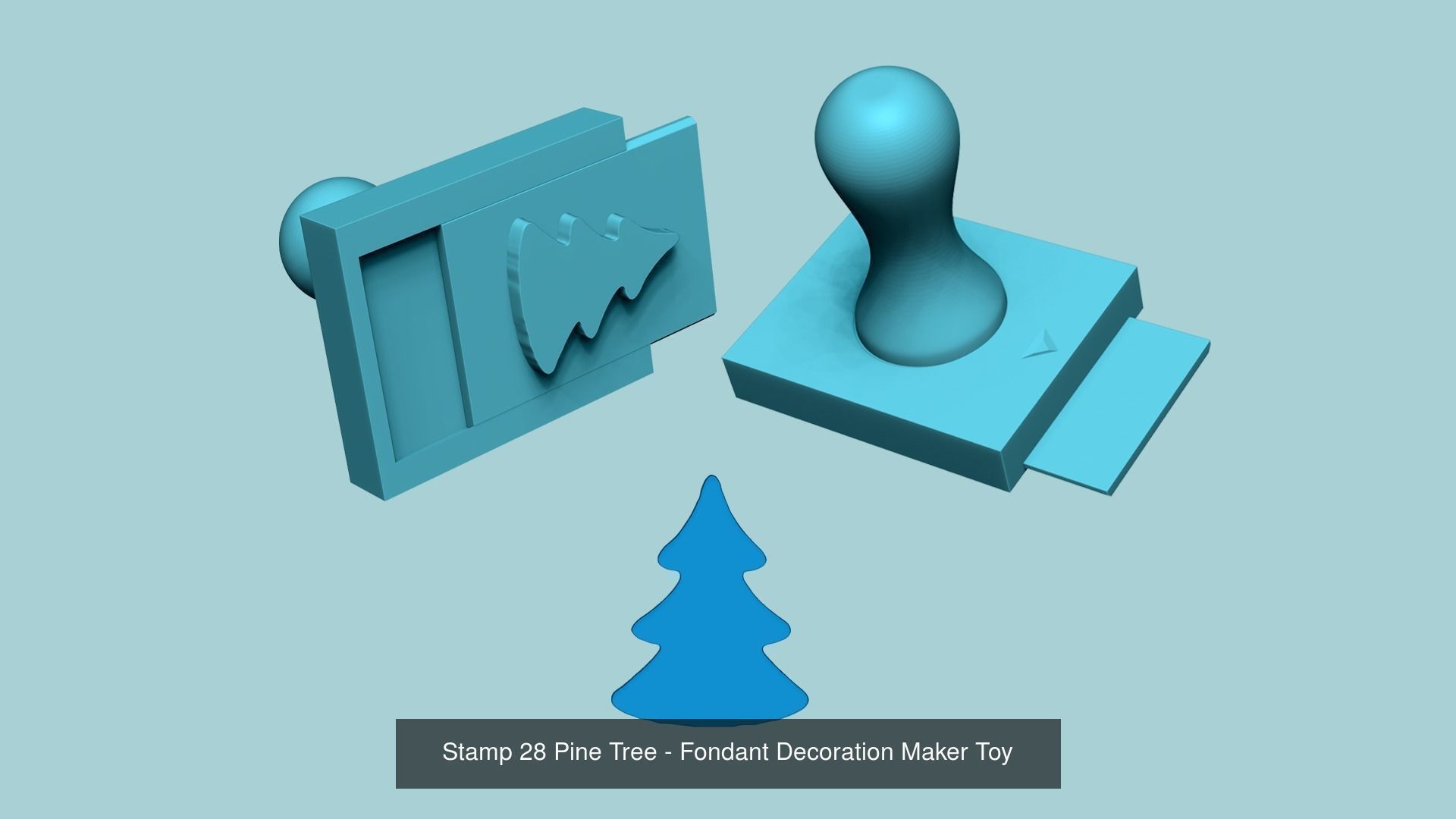 50 Changeable Stamps - Fondant Decoration Maker Toy 3D Model Collection_28