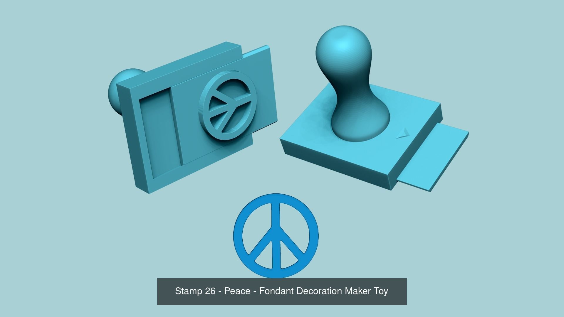 50 Changeable Stamps - Fondant Decoration Maker Toy 3D Model Collection_26